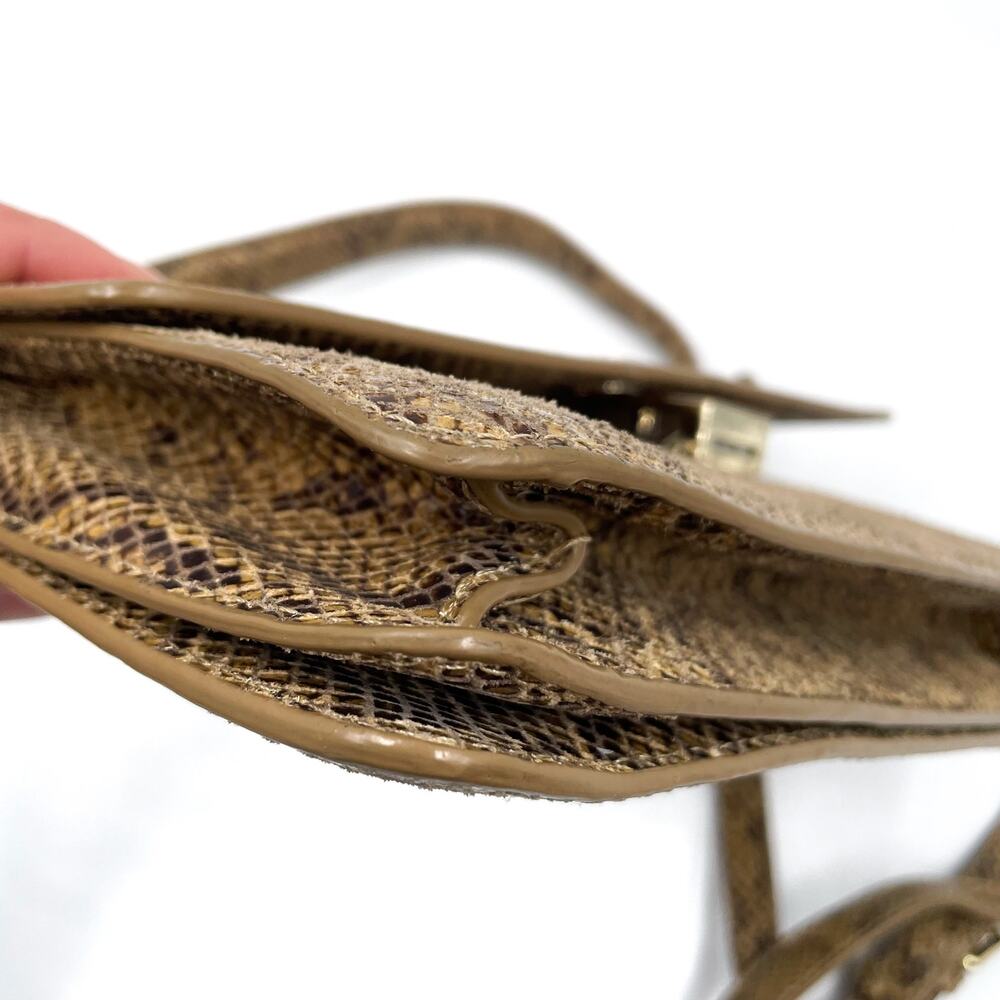 Loeffler Randall Katalina Snake Print Bag‎ Brown Shoulder Crossbody Strap - Picture 12 of 16